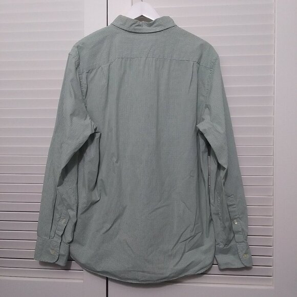 J Crew Factory Mens Green White Small Check Button Down Shirt - Picture 2 of 5